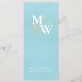 Elegant Monogram Wedding Menu (Achterkant)