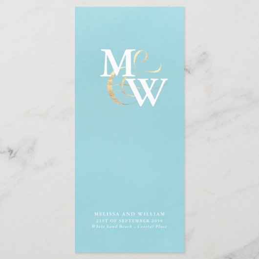 Elegant Monogram Wedding Menu (Achterkant)