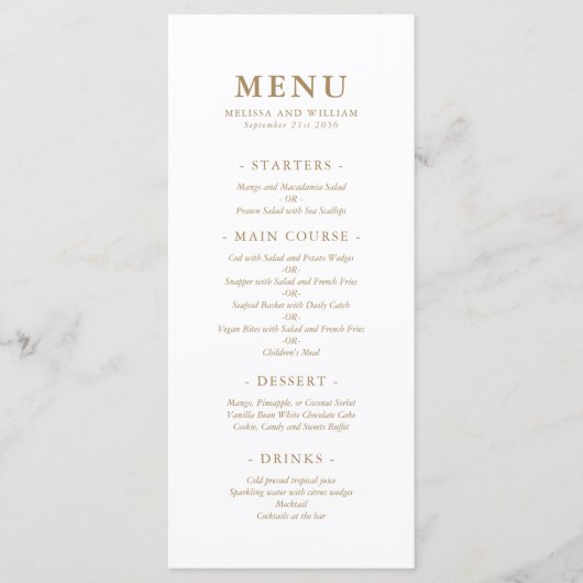 Elegant Monogram Wedding Menu (Voorkant)