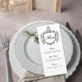 Elegant Monogram Wedding Menu Card