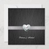 Elegant Monogram Wedding (met formulering) Kaart (Voorkant)