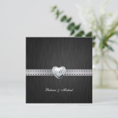 Elegant Monogram Wedding (met formulering) Kaart (Staand voorkant)