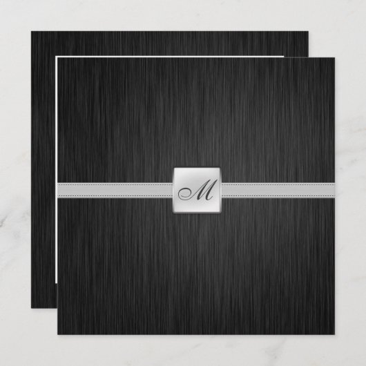 Elegant Monogram Wedding (met formulering) Kaart (Voorkant / Achterkant)