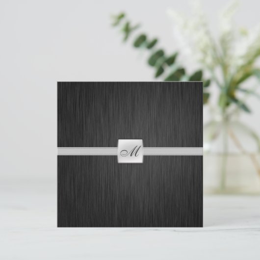 Elegant Monogram Wedding (met formulering) Kaart (Staand voorkant)