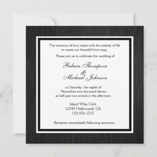 Elegant Monogram Wedding (met formulering) Kaart (Achterkant)
