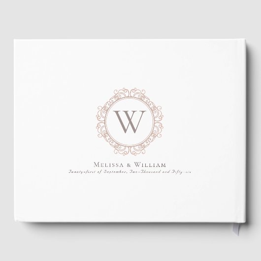 Elegant Monogram Wedding Modern Classic Gastenboek (Achterkant)