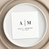 Elegant Monogram Wedding Napkins Servet