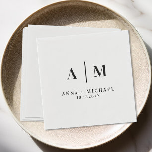 Elegant Monogram Wedding Napkins Servet