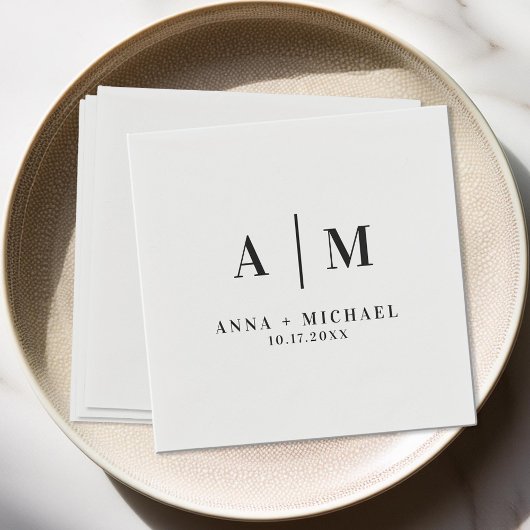 Elegant Monogram Wedding Napkins Servet