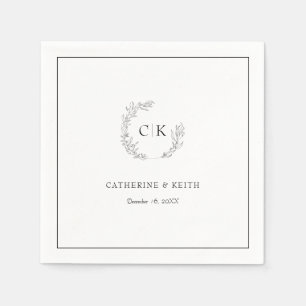 Elegant Monogram Wedding Napkins Servet