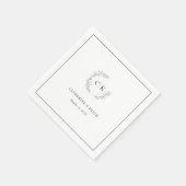 Elegant Monogram Wedding Napkins Servet (Hoek)