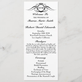 Elegant Monogram Wedding Programme Programmakaart