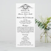 Elegant Monogram Wedding Programme Programmakaart (Staand voorkant)