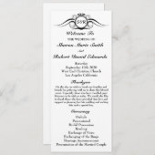 Elegant Monogram Wedding Programme Programmakaart (Voorkant / Achterkant)