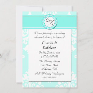 Elegant Monogram Wedding Rehearsal Uitnodiging
