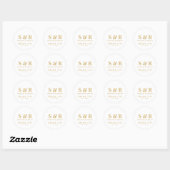 Elegant Monogram Wedding Ronde Sticker (Vel)