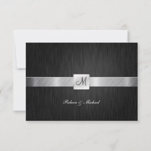Elegant Monogram Wedding RSVP-kaart RSVP Kaartje (Voorkant)