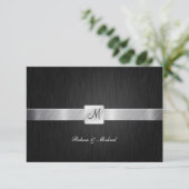 Elegant Monogram Wedding RSVP-kaart RSVP Kaartje (Staand voorkant)