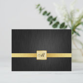 Elegant Monogram Wedding RSVP-kaart RSVP Kaartje (Staand voorkant)