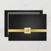 Elegant Monogram Wedding RSVP-kaart RSVP Kaartje (Voorkant / Achterkant)