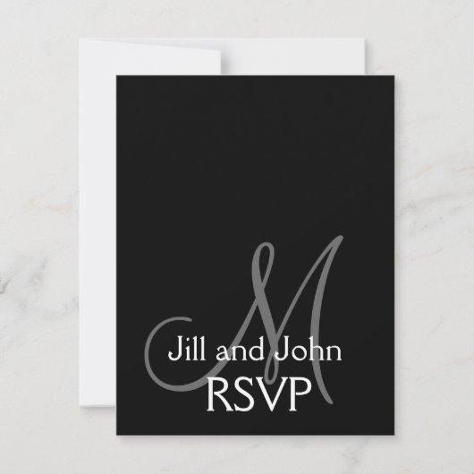 Elegant Monogram Wedding RSVP-kaart RSVP Kaartje (Voorkant)