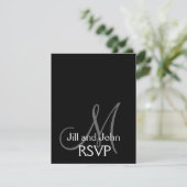 Elegant Monogram Wedding RSVP-kaart RSVP Kaartje (Staand voorkant)