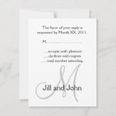 Elegant Monogram Wedding RSVP-kaart RSVP Kaartje (Achterkant)
