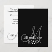 Elegant Monogram Wedding RSVP-kaart RSVP Kaartje (Voorkant / Achterkant)