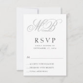 Elegant Monogram Wedding RSVP Kaartje (Voorkant)