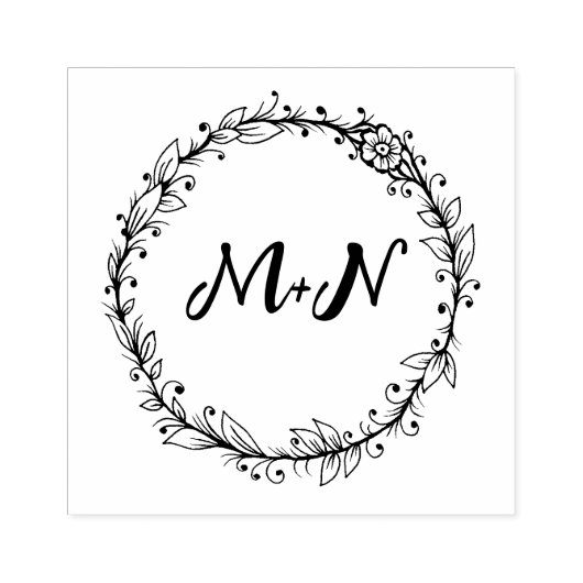 Elegant Monogram Wedding Rubberstempel (Afrduk)