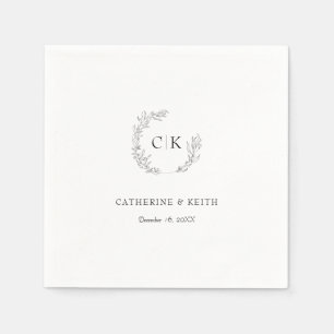 Elegant Monogram Wedding Servet