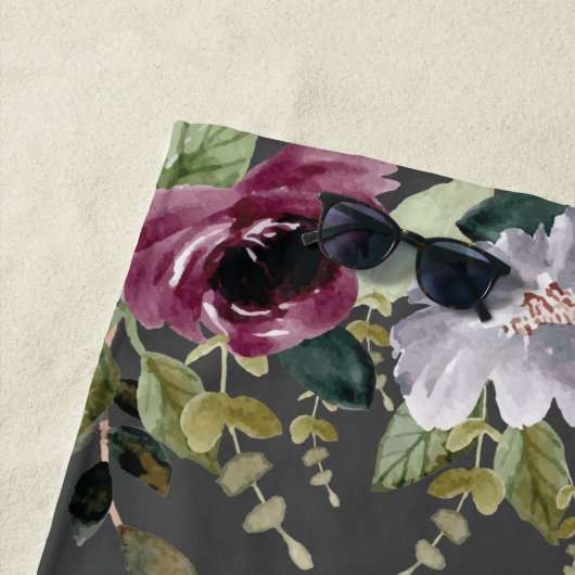 Elegant Monogram Wedding Strandlaken (In situ)