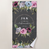 Elegant Monogram Wedding Strandlaken (Voorkant)