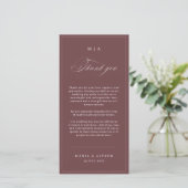 Elegant Monogram Wedding Thank You Card QR Code Bedankkaart (Staand voorkant)