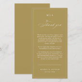 Elegant Monogram Wedding Thank You Card QR Code Bedankkaart (Voorkant / Achterkant)