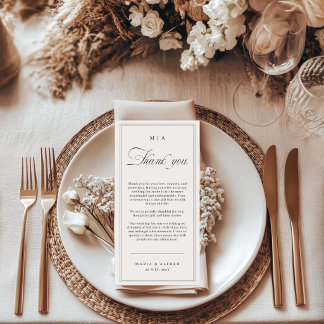 Elegant Monogram Wedding Thank You Card QR Code Bedankkaart