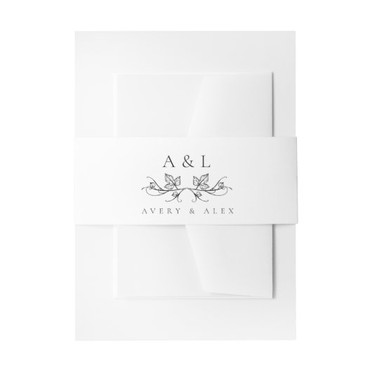 Elegant Monogram Wedding Uitnodigingen Wikkel (Voorkant Voorbeeld)