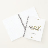 Elegant Monogram White Gold Script Initiaal Name Notitieboek (Binnen)