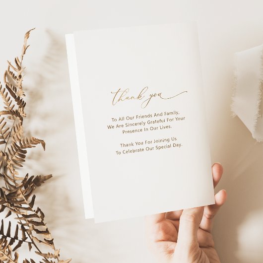 Elegant Monogram White Gold Wedding Folded Program