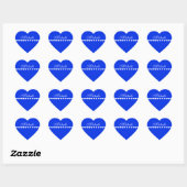 Elegant Monogram White Hearts Royal Blue Hart Sticker (Vel)