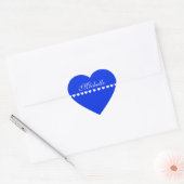 Elegant Monogram White Hearts Royal Blue Hart Sticker (Envelop)