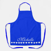 Elegant Monogram White Hearts Royal Blue Schort (Voorkant)