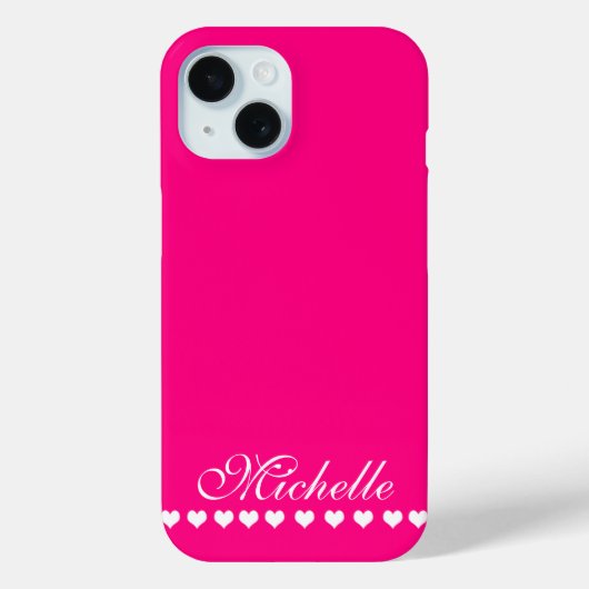 Elegant Monogram White hoort helder roze Case-Mate iPhone Case (Achterkant)