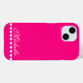 Elegant Monogram White hoort helder roze Case-Mate iPhone Case (Achterkant (horizontaal))
