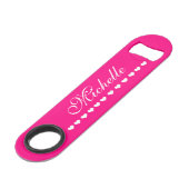 Elegant Monogram White hoort helder roze Speed Flessenopener (Voorkant Gekanteld)