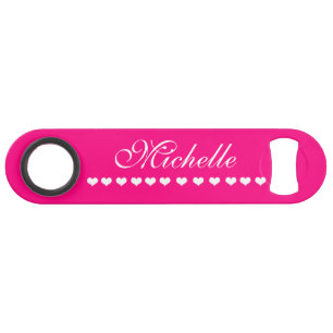 Elegant Monogram White hoort helder roze Speed Flessenopener