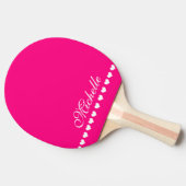 Elegant Monogram White hoort helder roze Tafeltennisbatje (Zijkant)