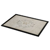 Elegant Monogram White Marble Ornament Gold Black Snijplank (Hoek)