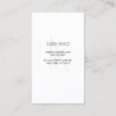 Elegant Monogram White Modern FAUX Silver Striped Visitekaartje (Achterkant)