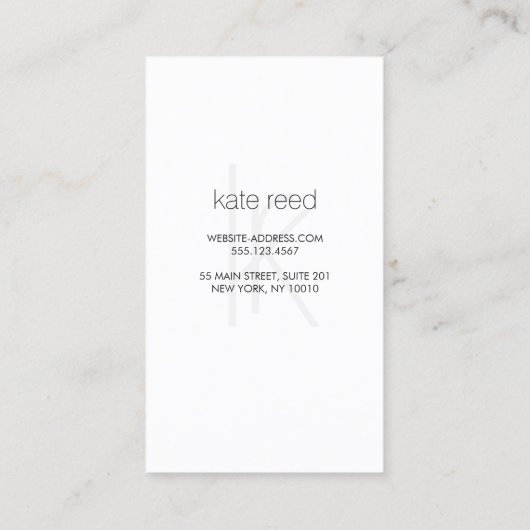 Elegant Monogram White Modern Gold Striped Visitekaartje (Achterkant)